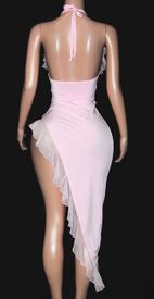 Ruffle halter gown