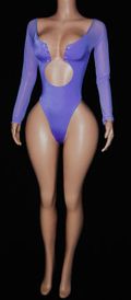 Long sleeve monokini w/mesh