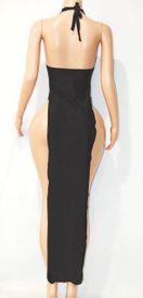 Sequin/lycra  halter gown