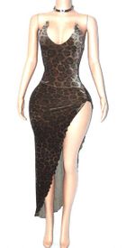 Velvet clear back gown 