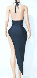 Navy blue halter gown