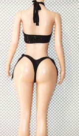 Scarf sequin thong set 