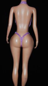 Metallic draped thong set