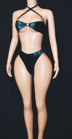 Velvet high waist thong set