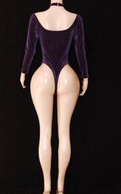 Long sleeve velvet monokini