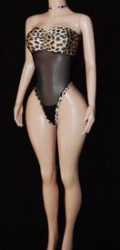 Mesh/lycra monokini w/choker