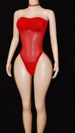 Lycra/mesh monokini w/choker