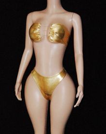 Metallic thong set wstones