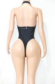 Navy blue monokini w/lace