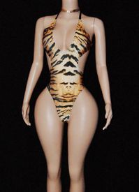 Tiger monokini w/chocker 