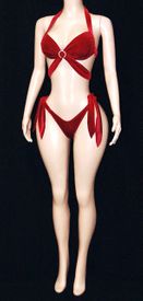 Scarf velvet thong set w/wrap top