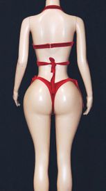 Scarf velvet thong set w/wrap top