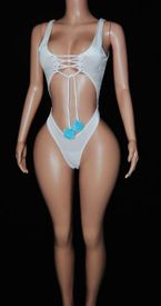 Velvet monokini w/pompoms Velvet monokini w/pompoms