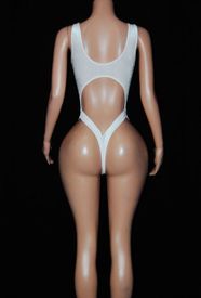 Velvet monokini w/pompoms