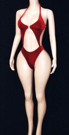 High waist velvet monokini w/ties High waist velvet monokini w/ties