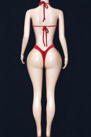 High waist velvet monokini w/ties