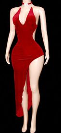 Velvet gown w/dangle chocker 