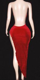 Velvet gown w/dangle chocker 