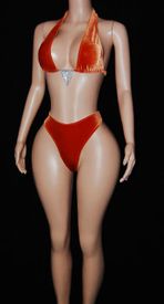 Dangle rhinestone thong set 