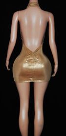 Draped metallic mini w/chocker 