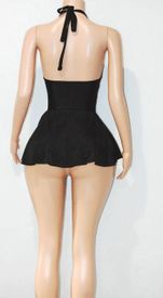 Lace trim flared mini