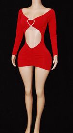 Long sleeve mini w/rhinestone heart