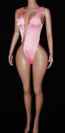 Slanted cut monokini w/stones