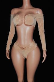 Long sleeve short set w/lace