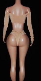 Long sleeve short set w/lace