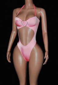 Big rhinestone heart monokini 