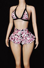 Valentines ruffle sk set