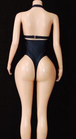 Lace trim slashed monokini