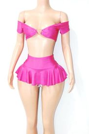 Cap sleeve ruffle sk set