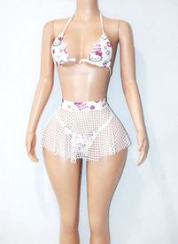 3 pc net sk set w/g-string