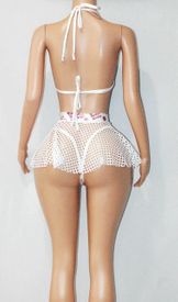 3 pc net sk set w/g-string