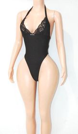 Lace trim monokini
