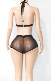 Mesh short set w/stones