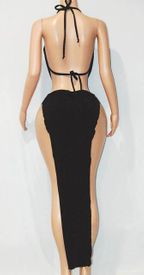 Big dangle rhinestone draped gown