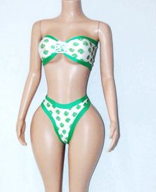 St patrick's print thong set w/buckle