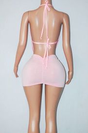 Big rhinestone draped mini 