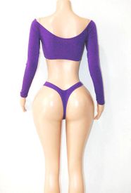 Rhinestone heart thong set 