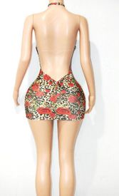 Rose print mini w/chocker 