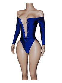 Lace up long sleeve monokini