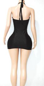 High neck lace down mini