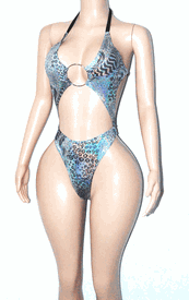 Hologram ring monokini w/ties