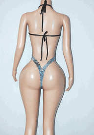 Hologram ring monokini w/ties