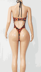 Flame print monokini