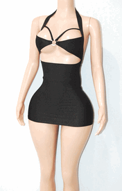 High waist mini w/straps 