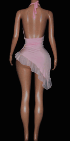 Mesh ruffle mini w/bukles(5colors)