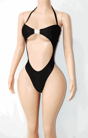 Big square rhinestone cut out monokini (10colors)